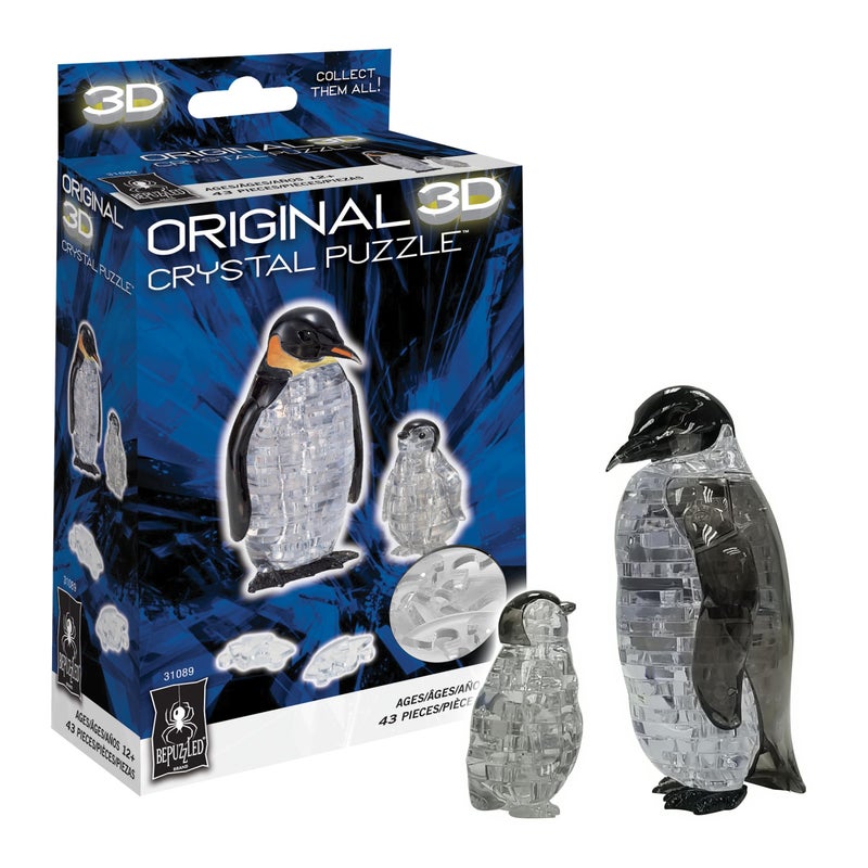 BePuzzled | Penguin and Baby Original 3D Crystal Puzzle, Ages 12 and Up - Image 1